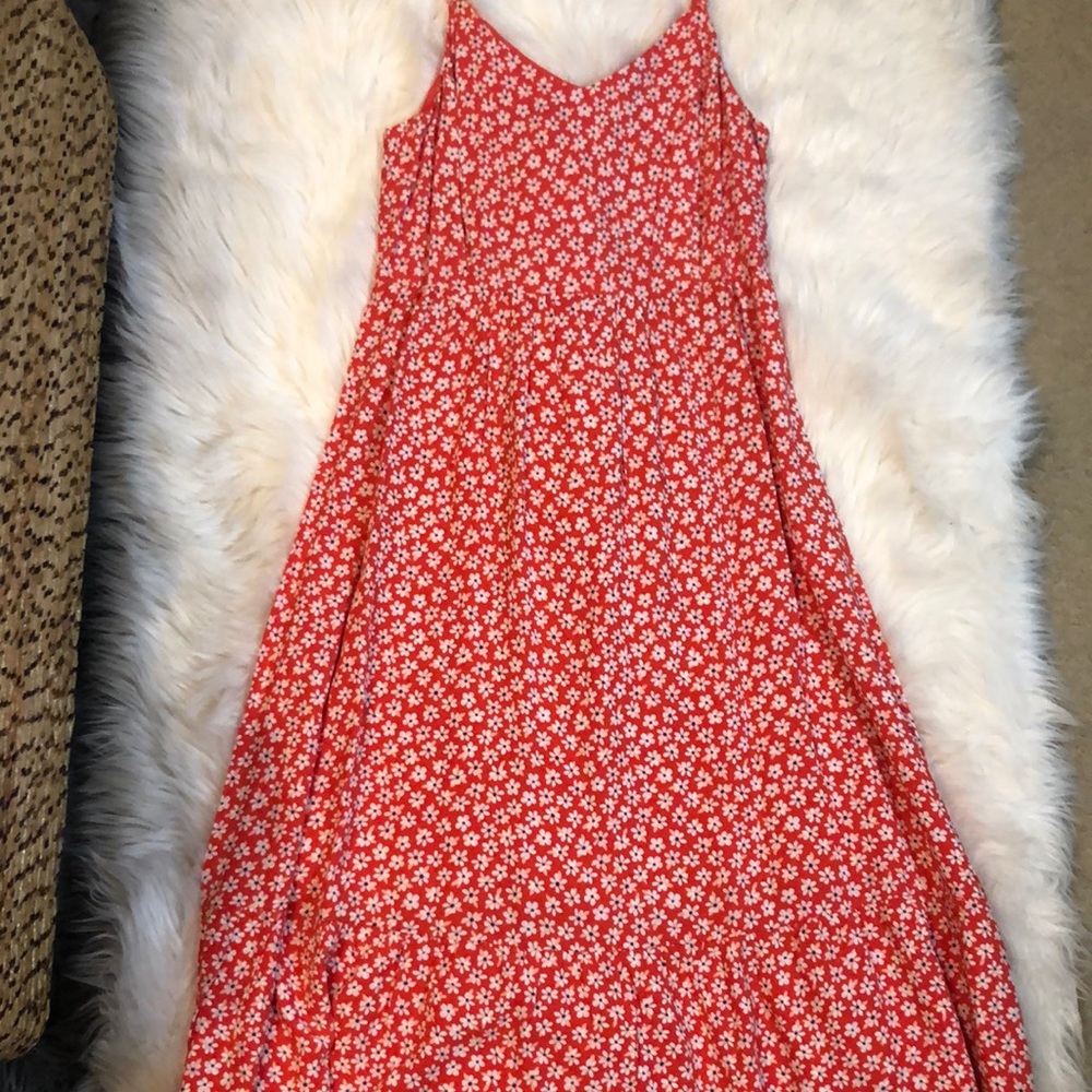Old Navy Orange Flower Midi Sundress